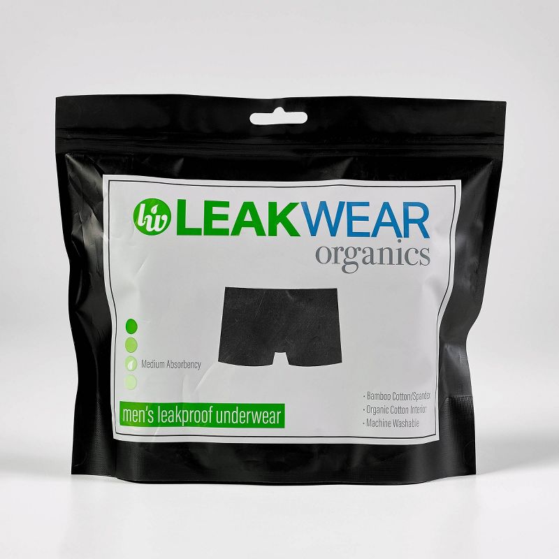 Leakwear Organics Reusable, Machine Wash Men's Incontinence Briefs - Medium Absorbency